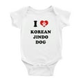 thumbnail image 1 of I Heart Korean Jindo Dog Dog Love Pest Funny Cute Baby Rompers (White, 18-24 Months), 1 of 5