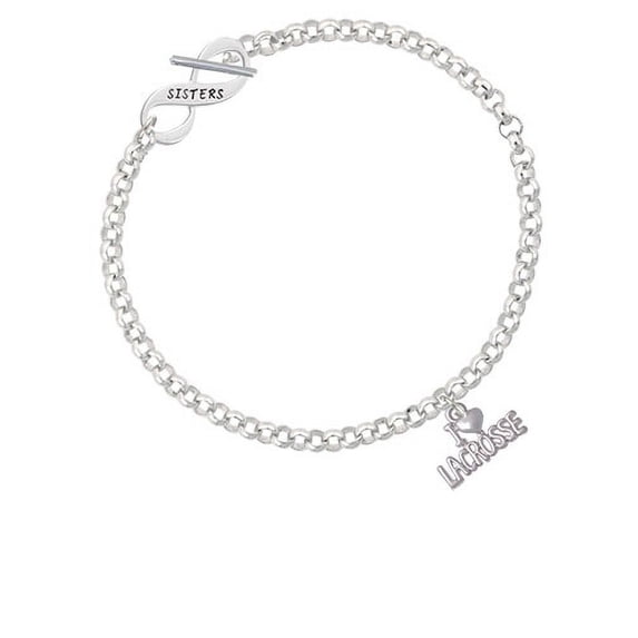 I 'Heart' Lacrosse Sisters Infinity Toggle Chain Bracelet