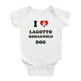 thumbnail image 1 of I Heart Lagotto Romagnolo Dog Funny Baby Romper (White, 6-12 Months), 1 of 5