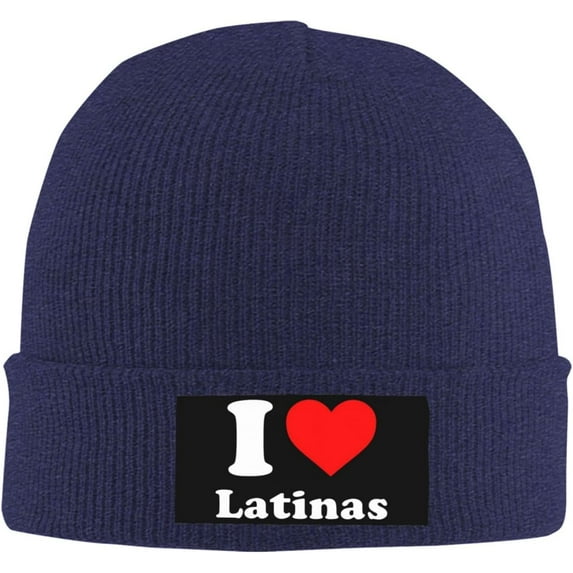 I Heart Latinas I Love Latinas Beanie Hat Men Winter Warm Hat Women Knit Hat Slouchy Skull Cap Knitted Hat Black