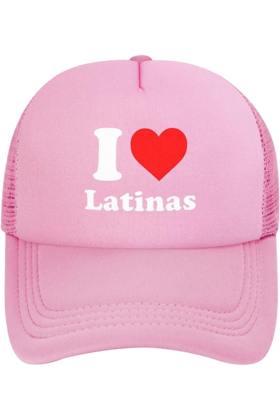 I Heart Latinas I Love Latinas Trucker Hat Women Mesh Baseball Cap Cowboy Hat Men Dad Hat Snapback Hat Black