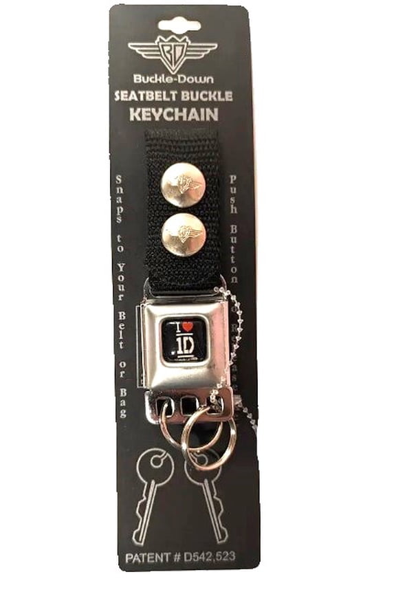 I Heart Love 1D Seatbelt Buckle Keychain
