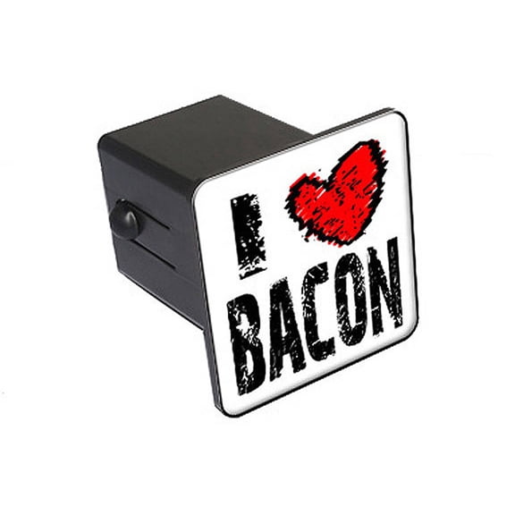I Heart Love Bacon 2" Tow Trailer Hitch Cover Plug Insert