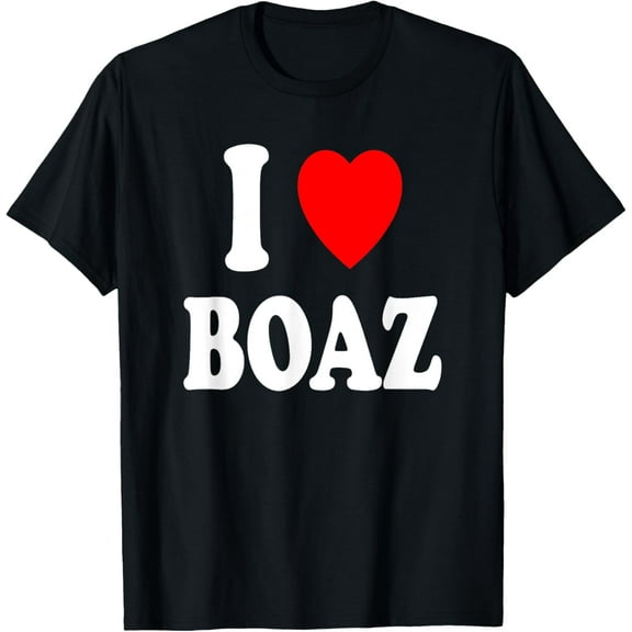 I Heart (Love) Boaz Hebrew Bible Scripture T-ShirtMen and women, Black T-shirt, size: Extra large