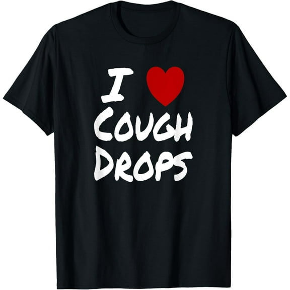 I Heart (Love) Cough Drops Lozenges Relief Sick Menthol T-Shirt100% cotton