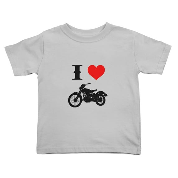 I Heart Love Dirt Bike Cute Toddler T-Shirts for Boys Girls (Gray, 5/6T)
