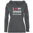 thumbnail image 1 of I Heart Love My Gamer Boyfriend Womens Pullover Hoodie Heather Dark Grey MD, 1 of 1