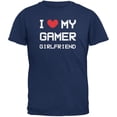 thumbnail image 1 of I Heart Love My Gamer Girlfriend Metro Blue Adult T-Shirt - Large, 1 of 1