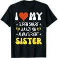 thumbnail image 1 of I Heart Love My SISTER Funny Family Matching Retro T-Shirt, 1 of 7