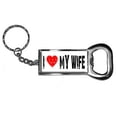 thumbnail image 1 of I Heart Love My Wife Keychain Key Chain Ring Bottle Bottlecap Opener, 1 of 1