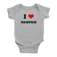 thumbnail image 1 of I Heart Memphis Love Funny Cute Baby Rompers (Gray, 6-12 Months), 1 of 5