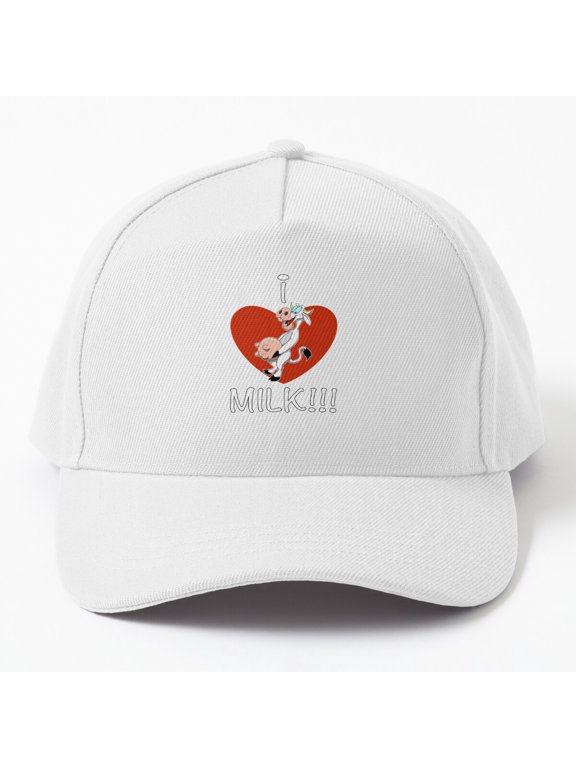 I Heart Milk Baseball Cap, Dairy Love Statement Graphic Design, Classic Hat