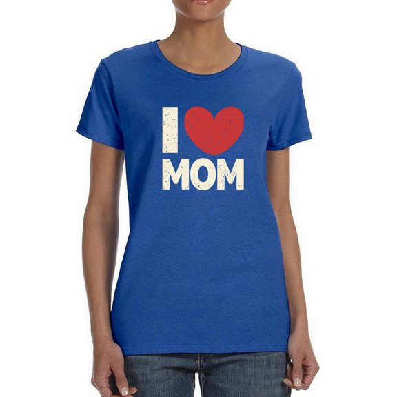 I Heart Mom Chalk Text Shaped T-Shirt Women -Image by Shutterstock, Female 3X-Large