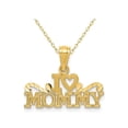 thumbnail image 1 of Gem & Harmony I Heart Mommy Pendant Necklace in 14K Yellow Gold with Chain for Women, 1 of 5