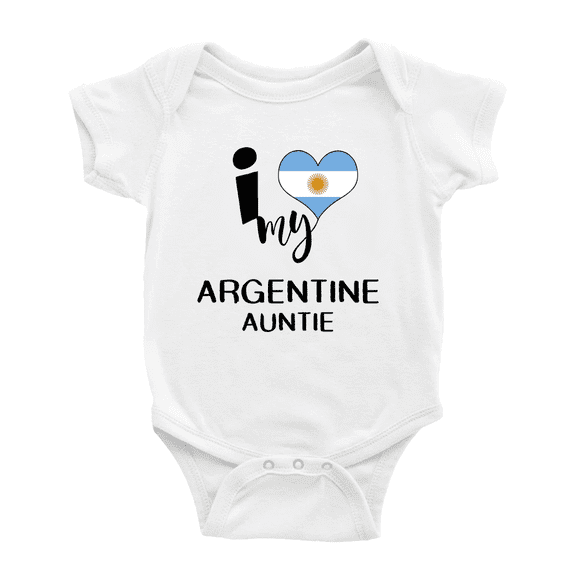 I Heart My Argentine Auntie Argentina Love Flag Baby Bodysuit (White, 18-24 Months)