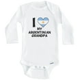 thumbnail image 1 of I Heart My Argentinian Grandpa Argentina Flag One Piece Baby Bodysuit (Long Sleeve), 0-3 Months White, 1 of 1