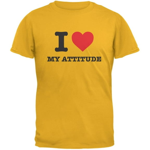 I Heart My Attitude Gold Adult T-Shirt - Large