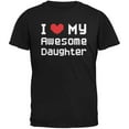 thumbnail image 1 of I Heart My Awesome Daughter 8 Bit Pixel Black Adult T-Shirt - 2X-Large, 1 of 1