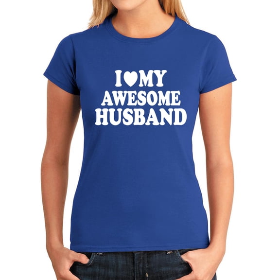 I Heart My Awesome Husband T-Shirt Loving Couples Azalea