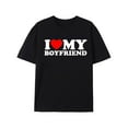 thumbnail image 1 of I Heart My Boyfriend Adult Tshirt Black BF T-Shirt Funny Couple Gifts Tee Heart Graphic Novelty Shirt Pure Cotton Tops, 1 of 6
