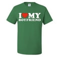 thumbnail image 1 of I Heart My Boyfriend Funny Mens T-shirts , Kelly Green, X-Large, 1 of 5