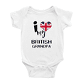 thumbnail image 1 of I Heart My British Grandpa United Kingdom Love Flag Baby Clothes (White, 6-12 Months), 1 of 5