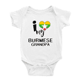 thumbnail image 1 of I Heart My Burmese Grandpa Myanmar Love Flag Newborn Clothes Outfits (White, 6-12 Months), 1 of 5