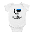 thumbnail image 1 of I Heart My Estonian Mommy Estonia Love Flag Baby One-Pieces Baby Bodysuit (White, 12-18 Months), 1 of 5
