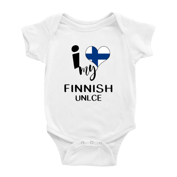 I Heart My Finnish Unlce Finland Love Flag Baby One-Pieces Baby Bodysuit (White, 18-24 Months)