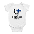 thumbnail image 1 of I Heart My Finnish Unlce Finland Love Flag Baby One-Pieces Baby Bodysuit (White, 3-6 Months), 1 of 5