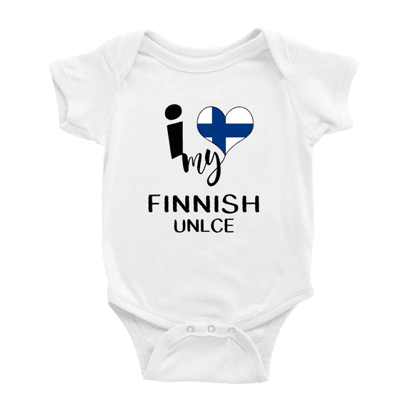 I Heart My Finnish Unlce Finland Love Flag Baby One-Pieces Baby Bodysuit (White, 3-6 Months)