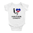 thumbnail image 1 of I Heart My Haitian Grandpa Haiti Love Flag Cute Baby Clothes Unisex (White, 12-18 Months), 1 of 5