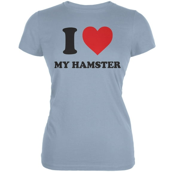 I Heart My Hamster Light Blue Juniors Soft T-Shirt - 2X-Large