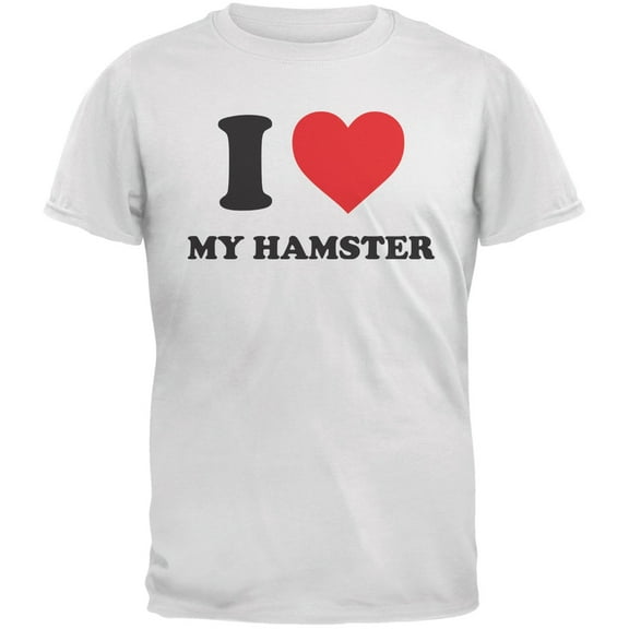 I Heart My Hamster White Adult T-Shirt - Small