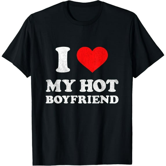 I Heart My Hot Boyfriend Outfit Y2K I Love My Hot BF T-Shirt