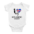 thumbnail image 1 of I Heart My Icelandic Daddy Iceland Love Flag Infant Romper Baby Bodysuit (White, 0-3 Months), 1 of 5