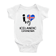 thumbnail image 1 of I Heart My Icelandic Grandma Iceland Love Flag Infant Romper Baby Bodysuit (White, 3-6 Months), 1 of 5