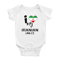 thumbnail image 1 of I Heart My Iranian Unlce Iran Love Flag Baby One-Pieces (White, 12-18 Months), 1 of 5