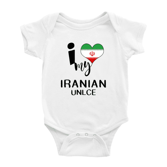 I Heart My Iranian Unlce Iran Love Flag Baby One-Pieces (White, 12-18 Months)