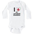 thumbnail image 1 of I Heart My Japanese Grandma Japan Flag One Piece Baby Bodysuit (Long Sleeve), 0-3 Months White, 1 of 1