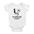thumbnail image 1 of I Heart My Korean Daddy Korea Love Flag Baby One-Pieces (White, 3-6 Months), 1 of 5