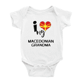 thumbnail image 1 of I Heart My Macedonian Grandma Macedonia Love Flag Newborn Clothes Outfits (White, 6-12 Months), 1 of 5