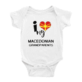 thumbnail image 1 of I Heart My Macedonian Grandparents Macedonia Love Flag Newborn Clothes Outfits (White, 18-24 Months), 1 of 5