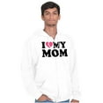 thumbnail image 1 of I Heart My Mom Mother Day Love Unisex Fleece Graphic Zip Up Hoodie Brisco Brands 5X, 1 of 5