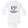 thumbnail image 1 of I Heart My Puerto Rican Grandpa Puerto Rico Flag One Piece Baby Bodysuit (Long Sleeve), 0-3 Months White, 1 of 1