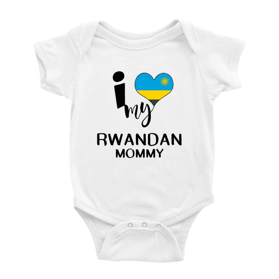 I Heart My Rwandan Mommy Rwanda Love Flag Cute Baby Clothes Unisex (White, 3-6 Months)