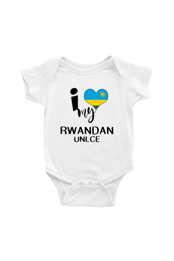 I Heart My Rwandan Unlce Rwanda Love Flag Cute Baby Clothes Unisex (White, 12-18 Months)