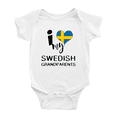 thumbnail image 1 of I Heart My Swedish Grandparents Sweden Love Flag Baby Bodysuit (White, 3-6 Months), 1 of 5
