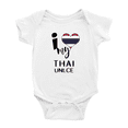 thumbnail image 1 of I Heart My Thai Unlce Thailand Love Flag Baby Romper (White, 12-18 Months), 1 of 5