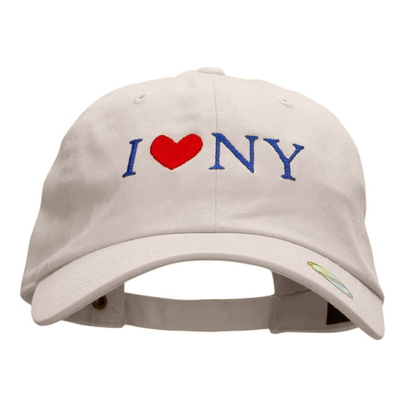 I Heart NY Embroidered Washed Cap - Beige OSFM